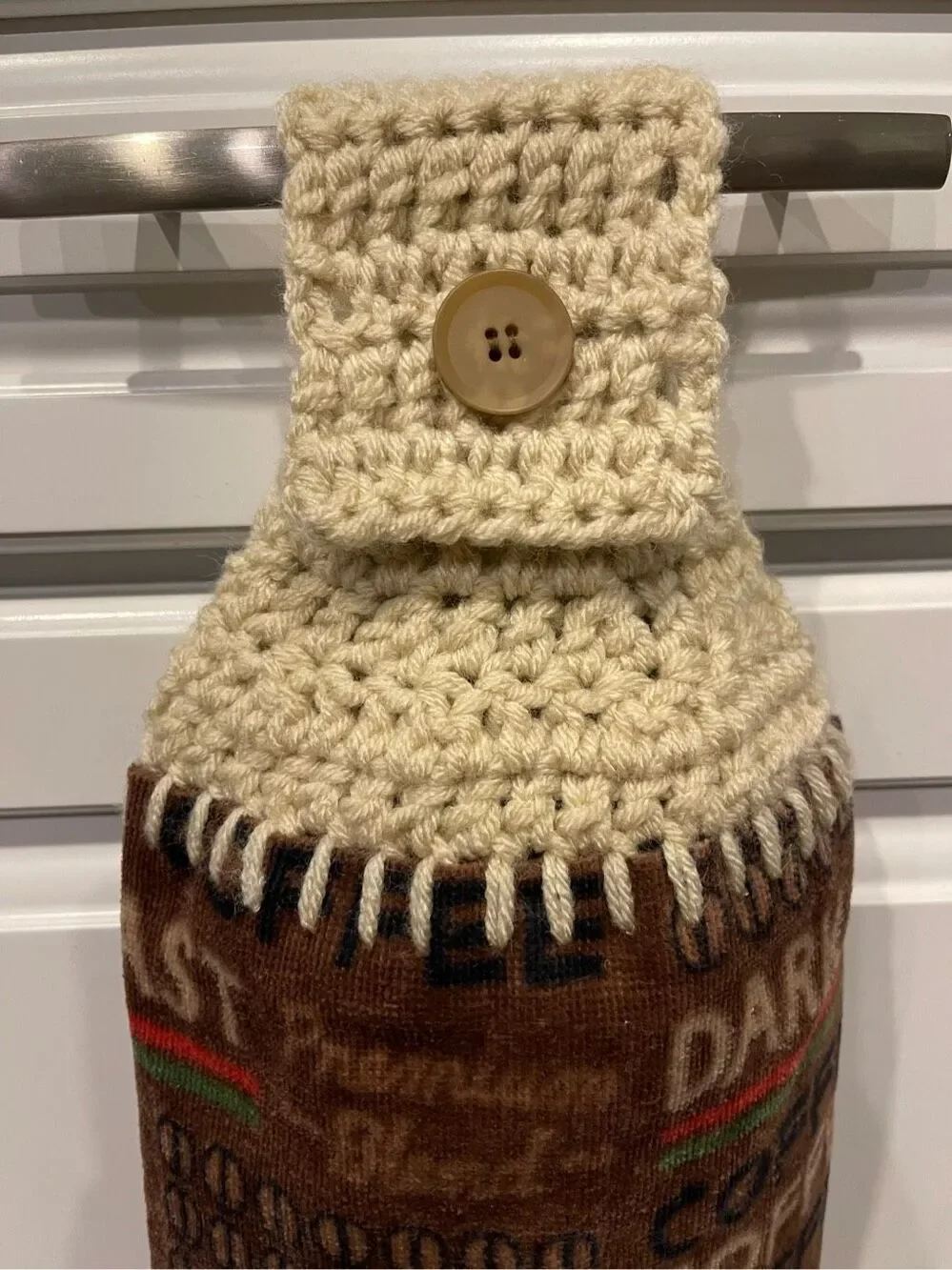 Crochet Top Kitchen Towel- Premium coffee